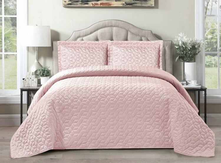 Покрывало с наволочками тонкое из велюра TANGO ROMBI ROM-02 240х260