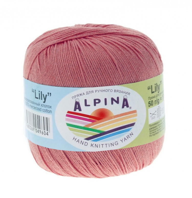 Пряжа ALPINA LILY №804 светло-сиреневая 100% мерсеризованный хлопок 10 шт х 50 гр, 175 м +/- 5 м