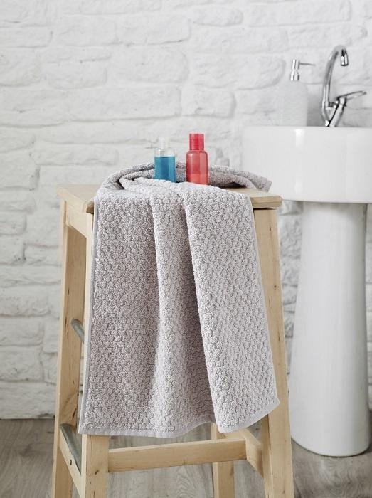 Полотенце хлопковое с жаккардом KARNA DAMA бежевое 70х140