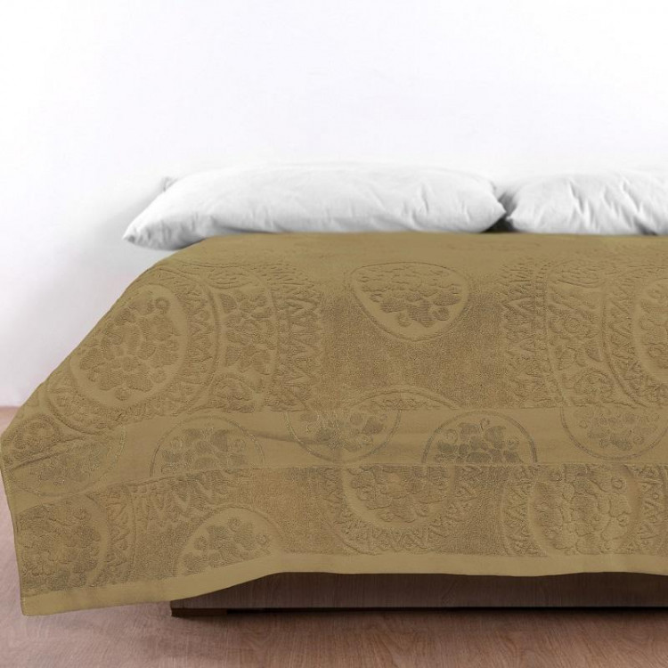 Простыня махровая жаккардовая из хлопка CRISTELLE SALVARANI BY1053-02 зеленая 180х220