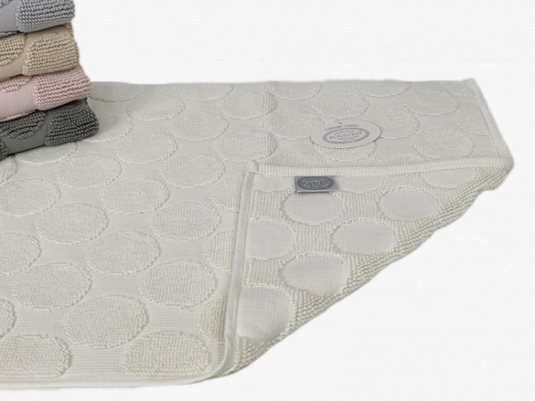 Коврик для ног махровый хлопковый KARVEN KV434 RING krem 50х80