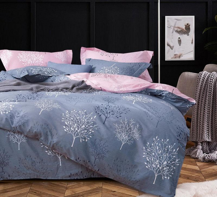 Постельное белье двухстороннее из твила TANGO серые акценты 50х70 (2шт), 70х70 (2шт) евро