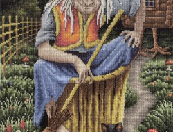 Набор для вышивания PANNA Золотая коллекция VS-0801 БАБА-ЯГА 24,5х35