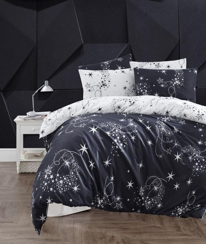 Постельное белье из ранфорса KARVEN N022 GLARE NAVY BLUE 50х70 (1шт), 70х70 (1шт) 1,5-спальное