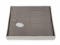 Плед из хлопка махровый KARVEN P960 ESTER V5 серо-бежевый 160х220