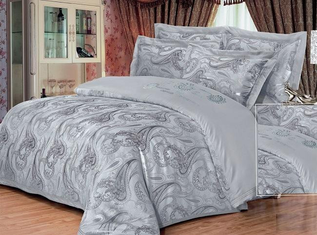 Постельное белье жаккардовое с вышивкой SILK PLACE 058-4-1721 2-спальное 50х70 (2шт)