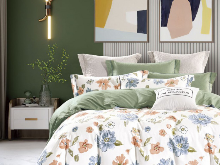 Постельное белье из сатина ASABELLA 1927-6 50х70 (2шт) и 70х70 (2шт) евро