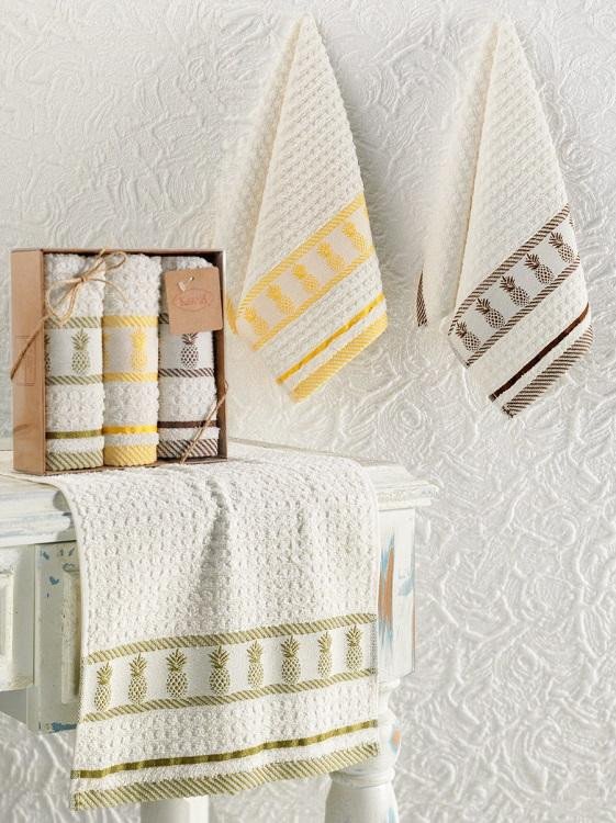 Набор махровых полотенец KARNA PINEAPPLE 30х50 (3шт)