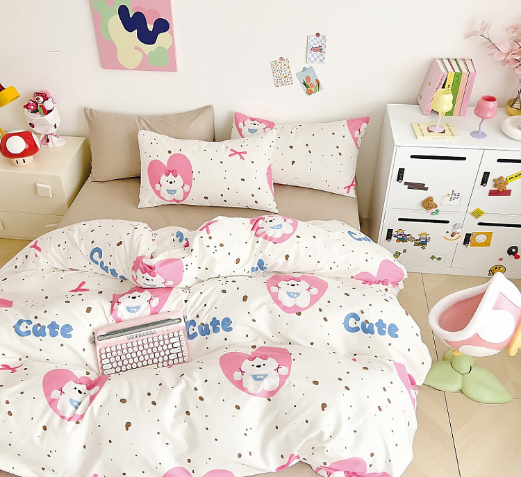 Постельное белье из сатина TANGO мишутка 70х70 (2шт) 1,5-спальное