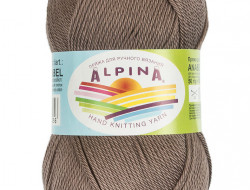 Пряжа ALPINA ANABEL №129 темно-коричневая 100% мерсеризованный хлопок 10 шт х 50 гр, 120 м +/- 6 м