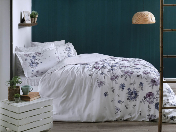 Постельное белье из сатина TAC HAPPY DAY ZAIRA лиловое семейное