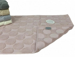 Коврик для ног махровый хлопковый KARVEN KV434 RING pembe 50х80