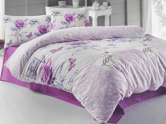 Постельное белье из ранфорса IRINA HOME SIENNA LILA 3D евро