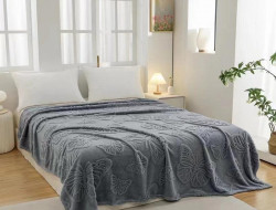 Плед из микрофибры TANGO БАБОЧКИ серый 150х200