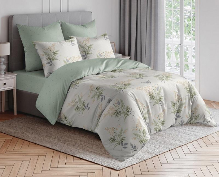 Постельное белье двухстороннее из твил-сатина SAILID BP-163-1 1,5-спальное