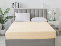 Простыня на резинке сатиновая TANGO Soho бежевая 160х200х30