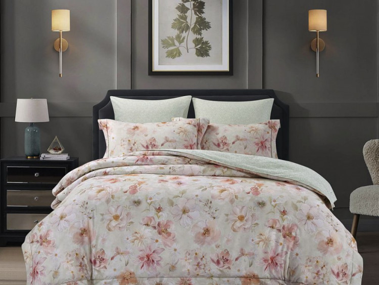 Постельное белье из фланели ASABELLA Яблоневый цвет 50х70 (2шт) и 70х70 (2шт) евро