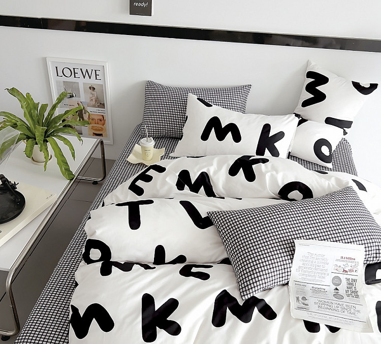 Постельное белье из сатина TANGO буквовед 50х70 (2шт), 70х70 (2шт) евро