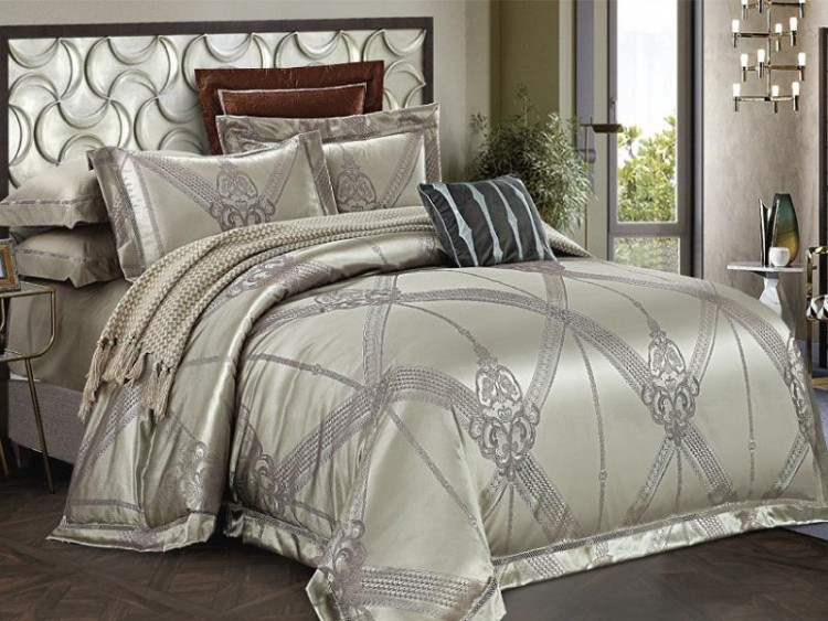 Постельное белье из жаккарда с оборкой KARVEN N008-620 50х70 (2шт), 70х70 (2шт) евро