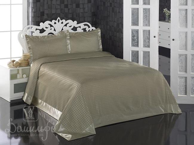 Покрывало жаккардовое с наволочками KARNA GREVEN капучино 260х260Н