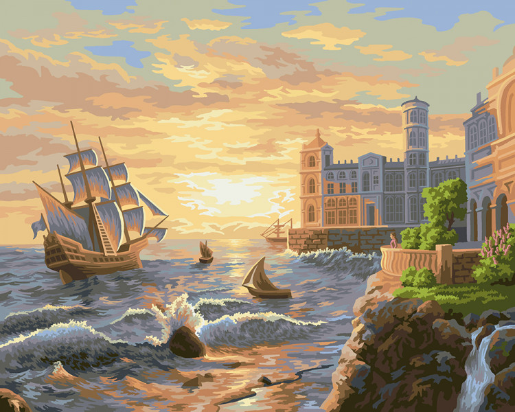 Набор для раскрашивания по номерам ФРЕЯ PNB/R1 №145 У моря 50х40 см