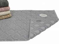 Коврик для ног махровый хлопковый KARVEN KV434 TILE acik gri 50х80