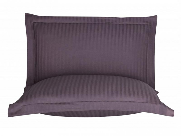 Набор наволочек из страйп сатина KARVEN E030 темно-лиловый 50х70 (2шт)