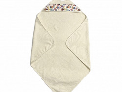 Полотенце детское махровое с уголком KARVEN D037 BASKILI KUNDAK krem v1 90х90