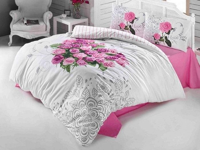 Постельное белье из ранфорса IRINA HOME LOVE ROSE 3D евро