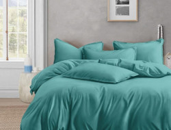 Постельное белье из люксового сатина АЛЬВИТЕК ОCA-005 бирюзовое 50х70 (2шт), 70х70 (2шт) семейное
