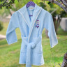 Халат детский махровый PUPILLA KIDS голубой 6-8 лет