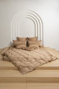 Постельное белье с простыней на резинке 180х200 GERMAN GRASS SAND BRILLIANT GRASS 50х70 (2шт), 70х70 (2шт) семейное