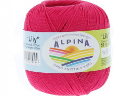 Пряжа ALPINA LILY №105 ярко-сиреневая 100% мерсеризованный хлопок 10 шт х 50 гр, 175 м +/- 5 м