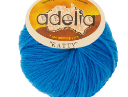 Пряжа ADELIA KATTY №17 ярко-голубая 100% шерсть, 10 шт х 50 гр, 150 м +/- 10 м