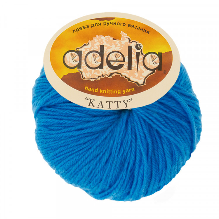 Пряжа ADELIA KATTY №17 ярко-голубая 100% шерсть, 10 шт х 50 гр, 150 м +/- 10 м