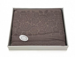 Плед из хлопка махровый KARVEN P958 ROSE V11 темно-лиловый 160х220