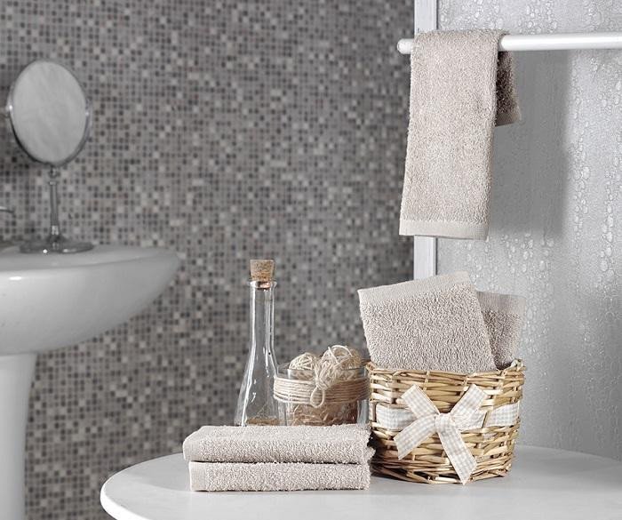 Набор махровых полотенец в корзине KARNA TWIST бежевый 30х30 (5шт)