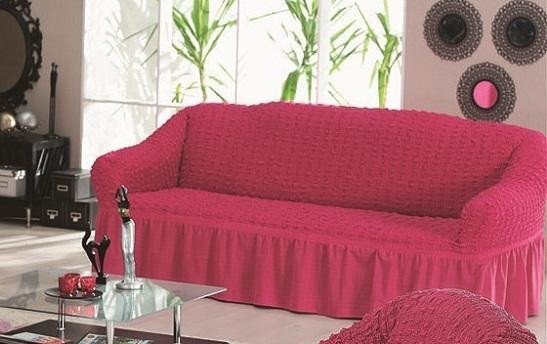 Чехол на трехместный диван BULSAN фуксия