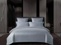 Постельное белье из хлопкового жаккарда ASABELLA Серо-голубая дымка 50х70 (2шт) и 70х70 (2шт) семейное