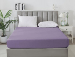 Простыня на резинке сатиновая TANGO Soho сиреневая 160х200х30