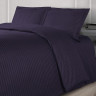 Постельное белье однотонное из страйп-сатина KARNA LINE фиолетовое евро