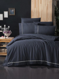 Постельное белье из DELUXE DARK ранфорса KARVEN N028 ALISA DENIM 50х70 (2шт) 1,5-спальное