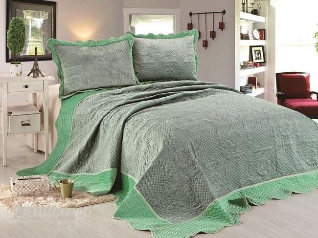 Покрывало с наволочками тонкое велюровое TANGO MONTBLANC CR2426-11 240х260