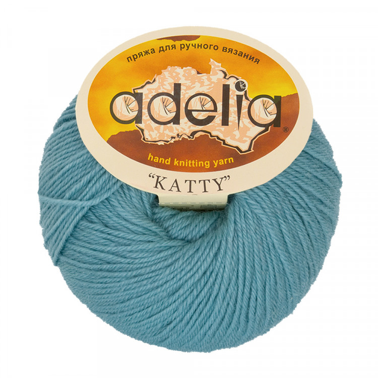 Пряжа ADELIA KATTY №16 голубая 100% шерсть, 10 шт х 50 гр, 150 м +/- 10 м