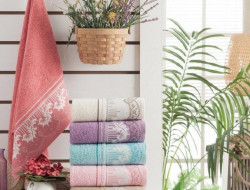 Набор полотенец махровых хлопковых KARVEN H2096 GARDEN 50х90 (6шт)