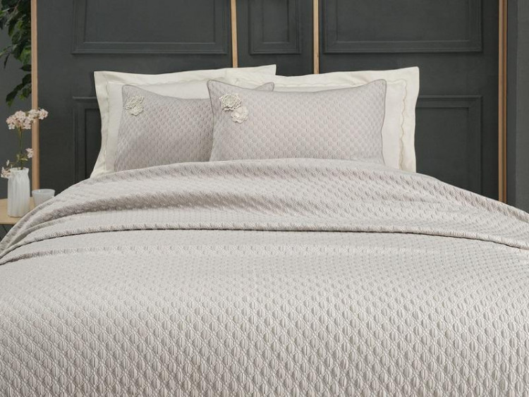 Покрывало тонкое из хлопка SAREV Y862 BELIS V1 BEJ 170х230 с наволочкой 50х70