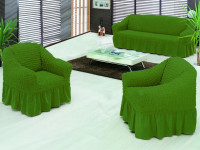 Набор чехлов на трехместный диван и два кресла BULSAN зеленый