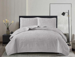 Покрывало тонкое велюровое TANGO CASABLANCA светло-серое 180х240