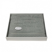 Плед из хлопка махровый KARVEN P959 ROSE V9 зеленый 220х240