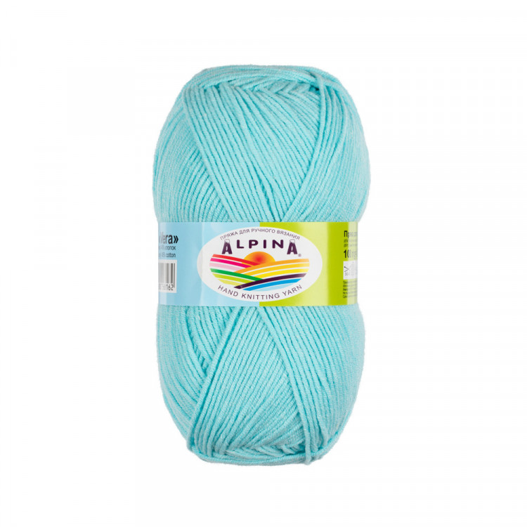 Пряжа ALPINA VERA №06 голубая 55% акрил, 45% хлопок 5 шт х 100 гр, 280 м +/- 15 м